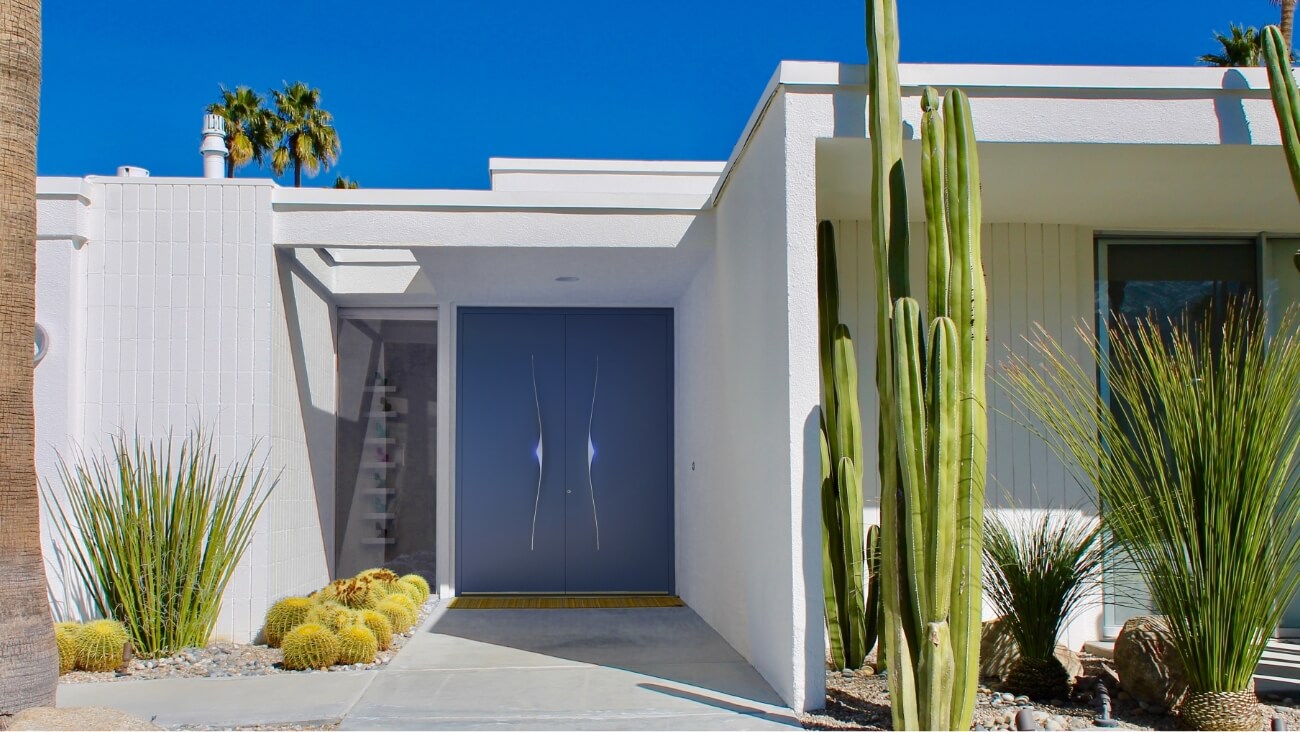 Blue front door