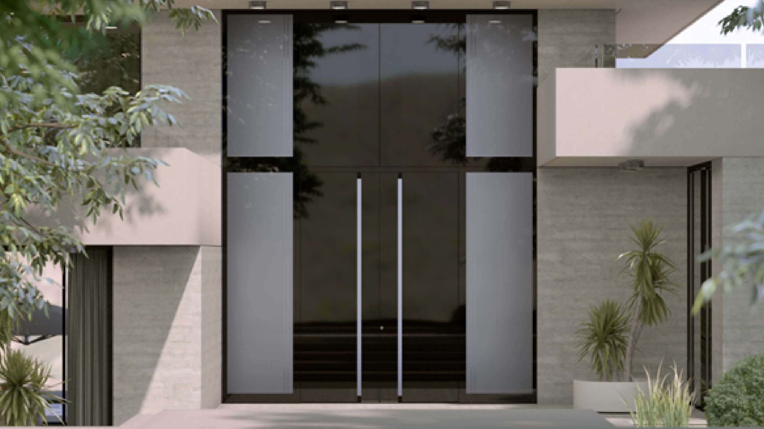 Aluminium security front doors